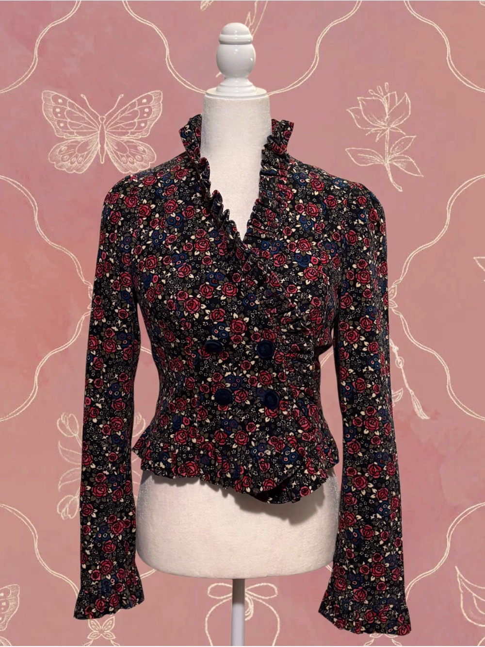Archive Betsey Johnson Rosebud Corduroy Jacket
